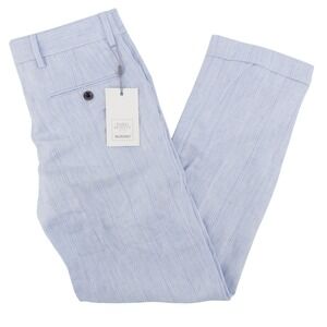 NWT Murano Baird McNutt Irish Linen Mens 30x30 Alex Slim Fit Blue Striped Pants